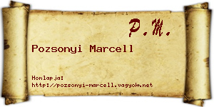 Pozsonyi Marcell névjegykártya